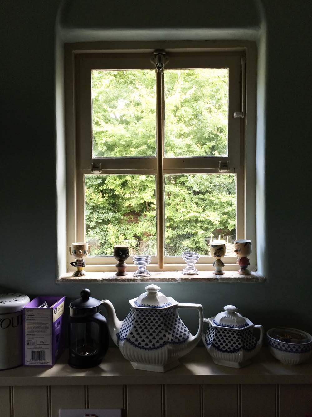 how could i when it was offset by all this charm? quirky egg holders on the window sill