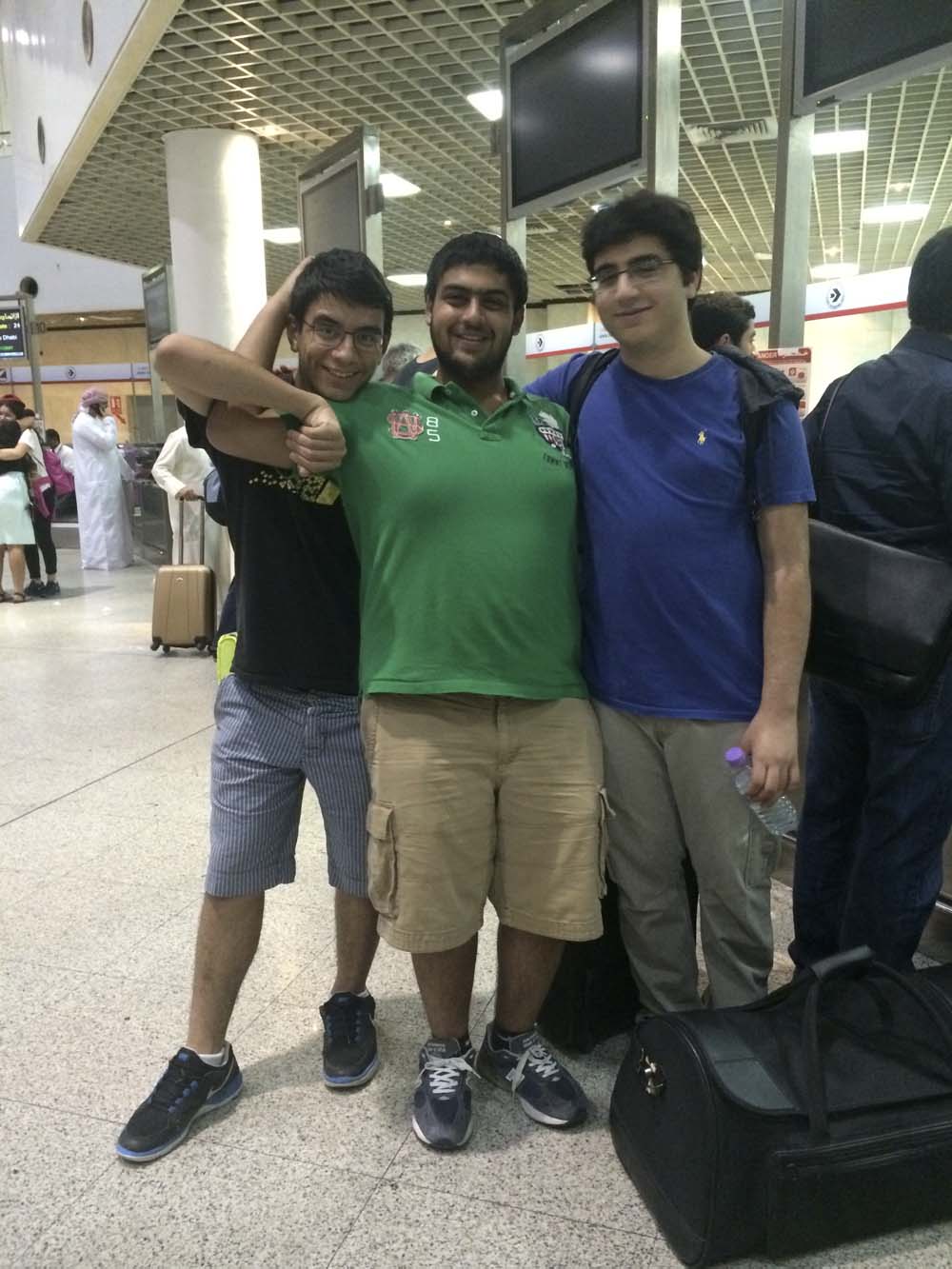 yousef, bader and khaled at the airport on august 9th. the hardest part of this night was driving bader home