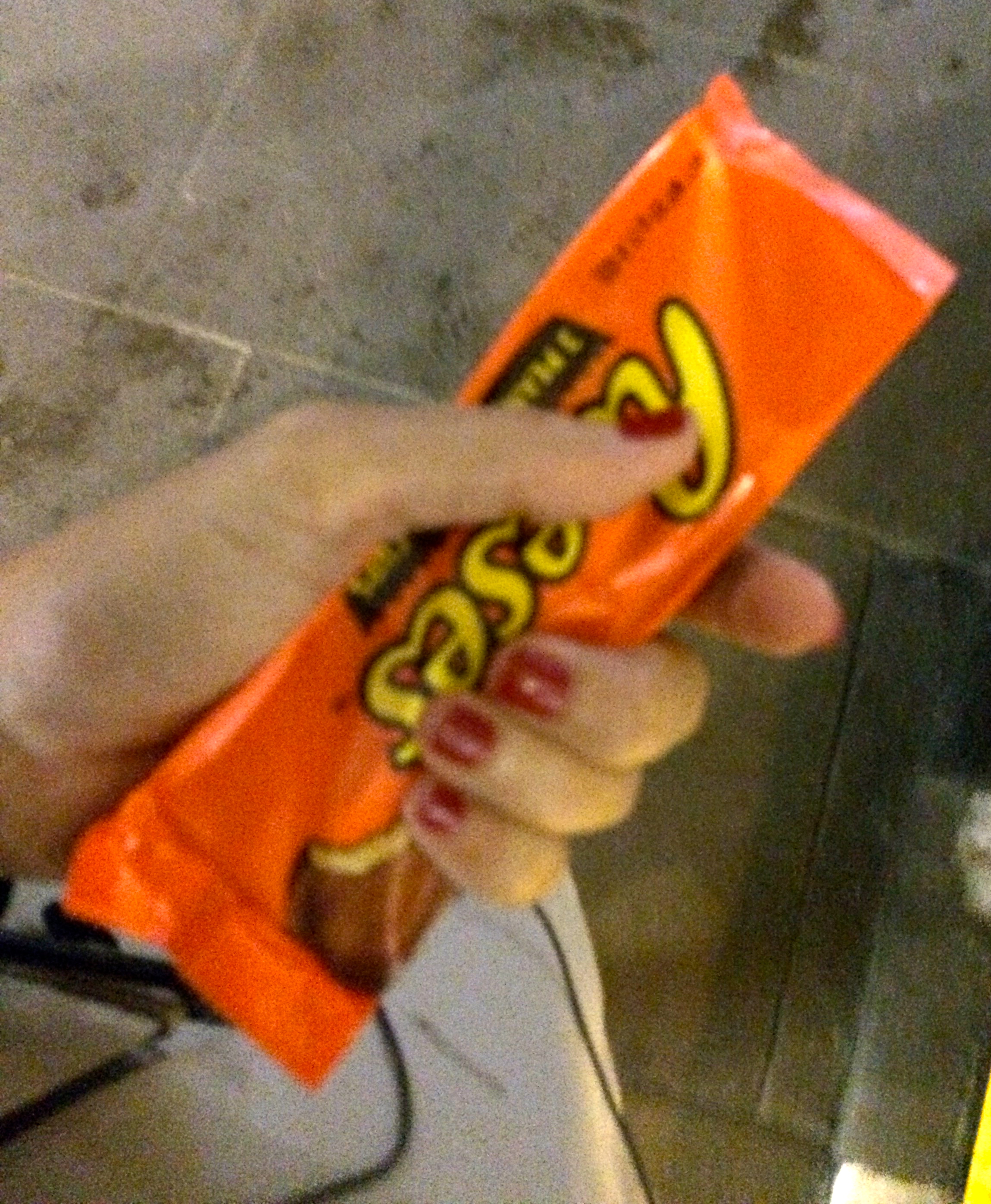 to get rid of the night's buzz, my favorite: reese's peanut butter cups. i devoured all three with a curious passion