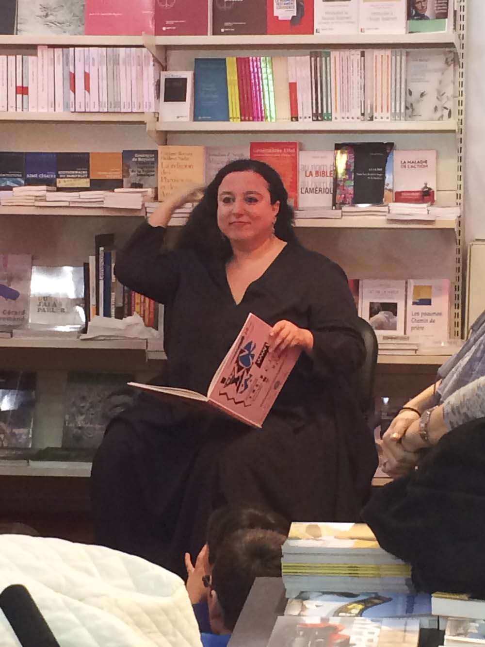 later on at biel, nadine touma reads from dar omboz's newly published book 'la souris', or 'the mouse'. the book is a fable in french and arabic by the late chafik abboud