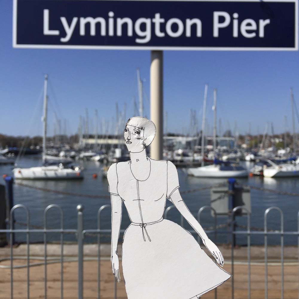 eve finally catches the train and makes it to lymington pier for the ferry