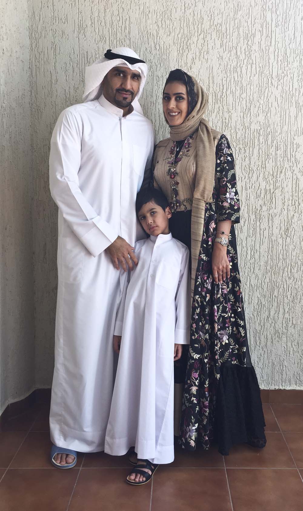 portrait of a young family on eid II } ahmed, razoogy, sara