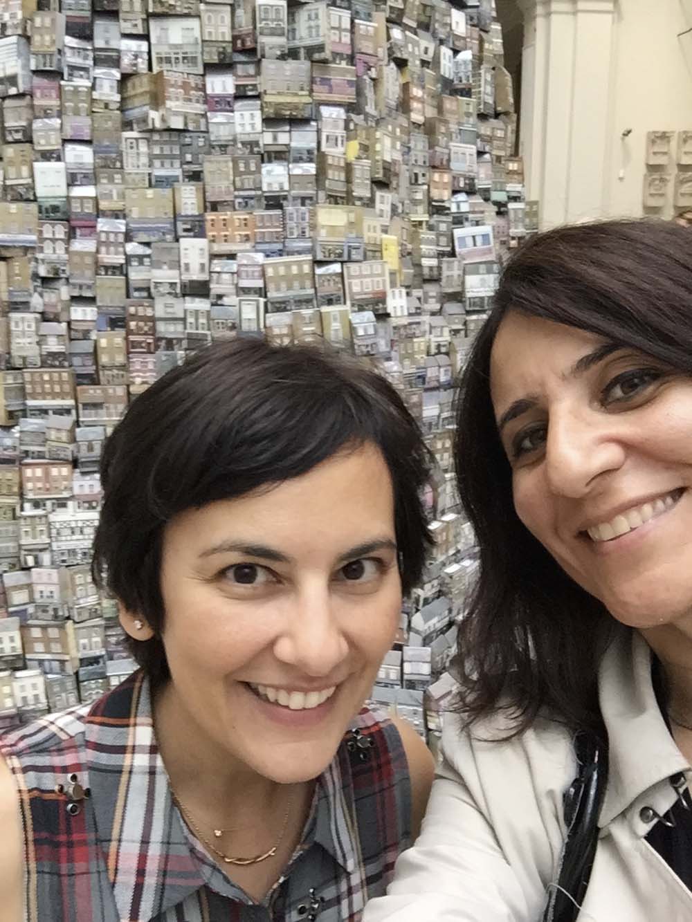 we selfie in front of barnaby barford's 'tower of babel' at the v&a